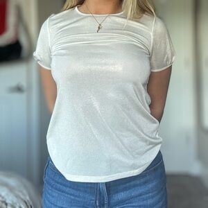 Lauren by Ralph Lauren Metallic Short Sleeve Top